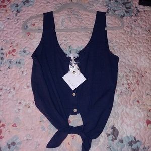 Honey Belle cropped tied shirt